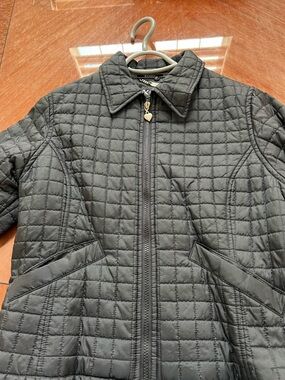 XOXO Black Quilted Zip-Front Puffer Jacket